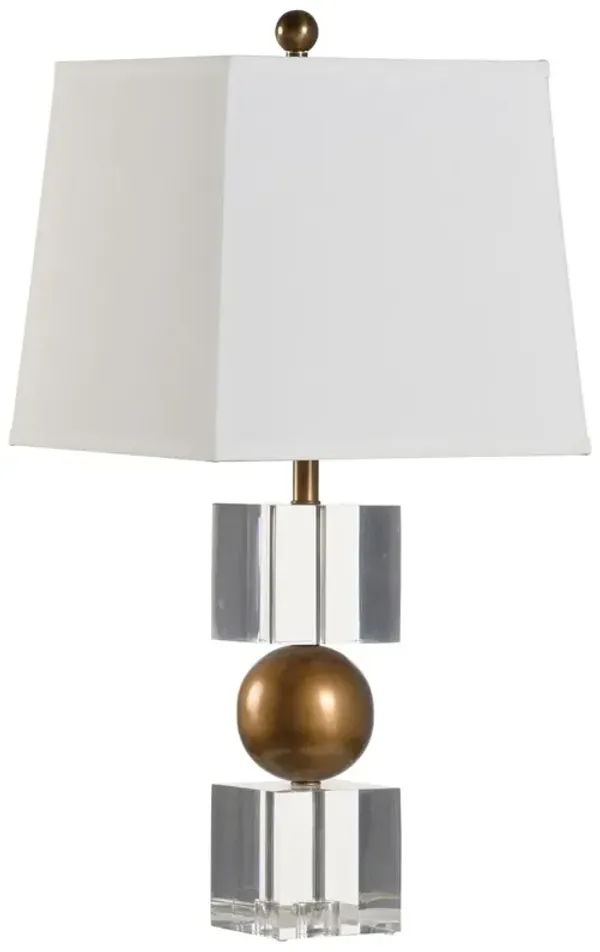 Watts Acrylic/Brass Table Lamp - Clear - Chelsea House