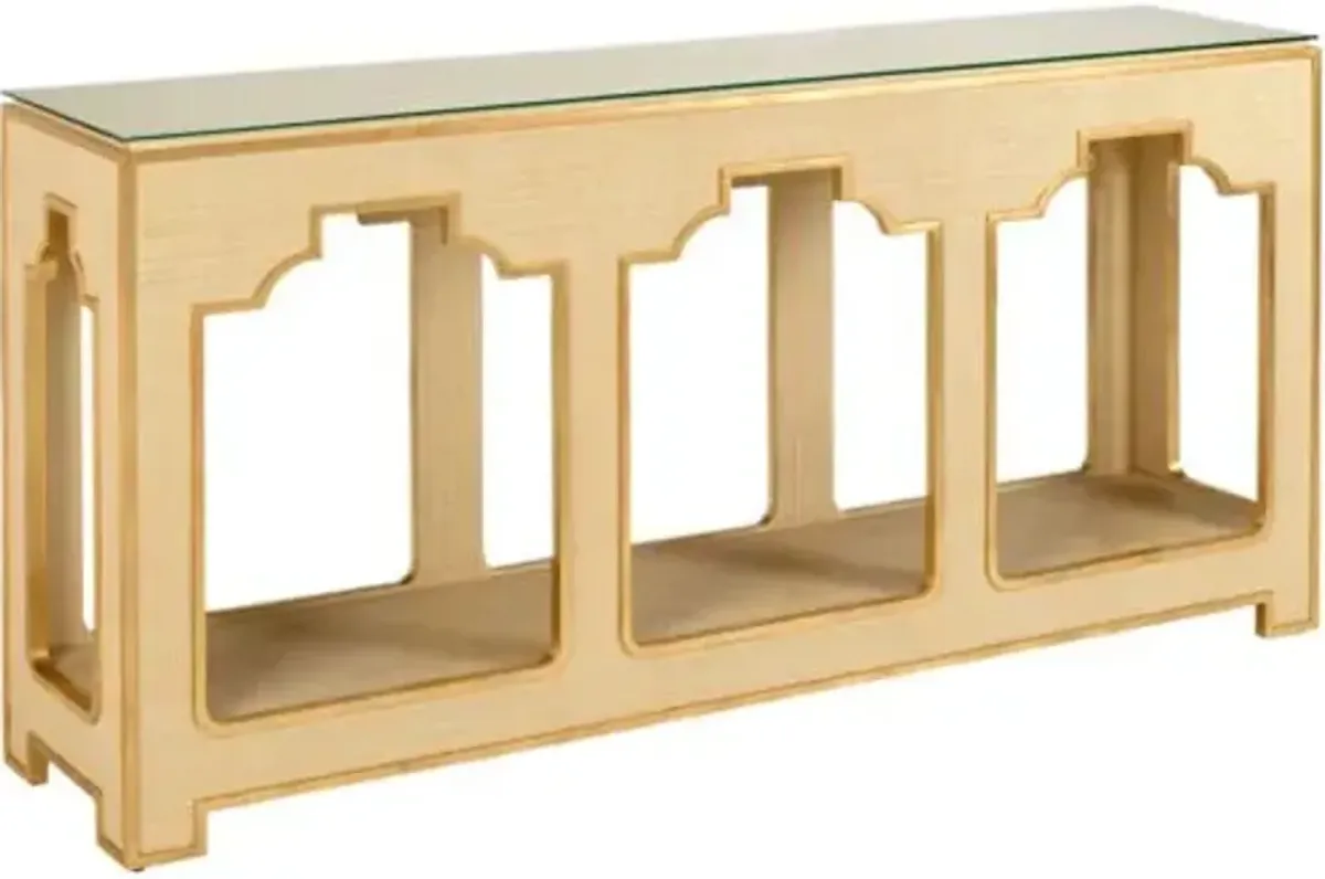 Yangon Raffia Console Table - Natural - Chelsea House - Brown