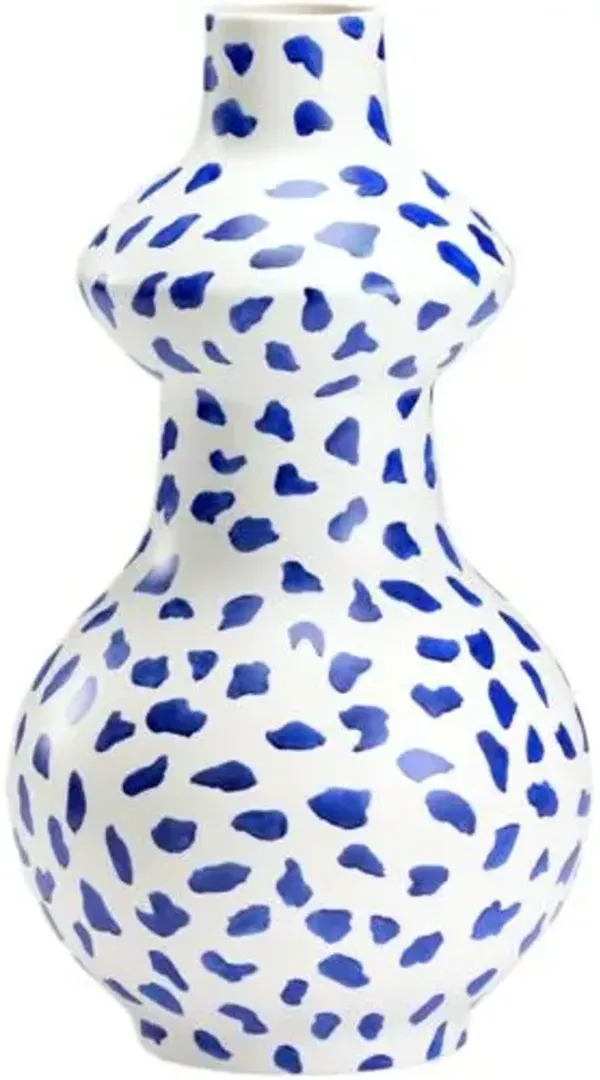 Yokohama Spotted Ceramic Vase - Blue - Chelsea House