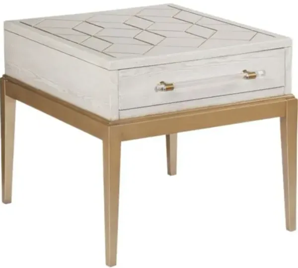 Orla 1-Drawer End Table - White