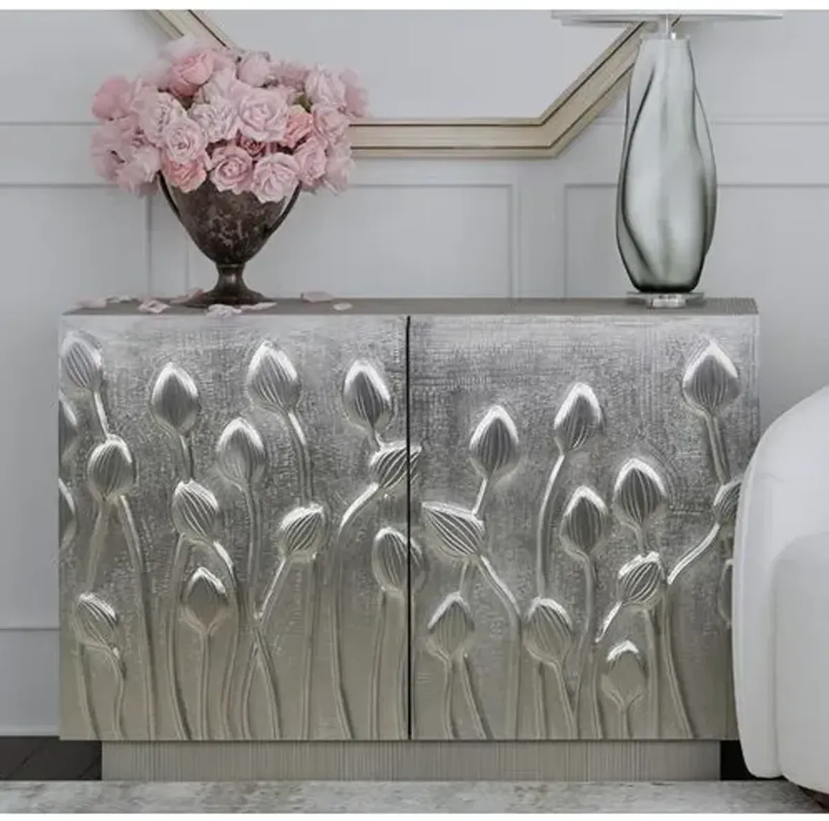 Bex Bar Cabinet - Silver