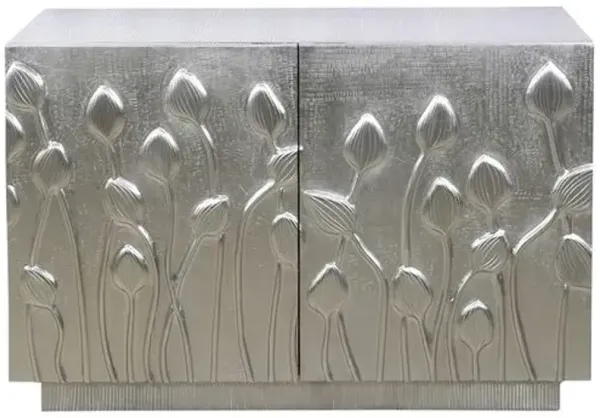 Bex Bar Cabinet - German Silver Aluminum