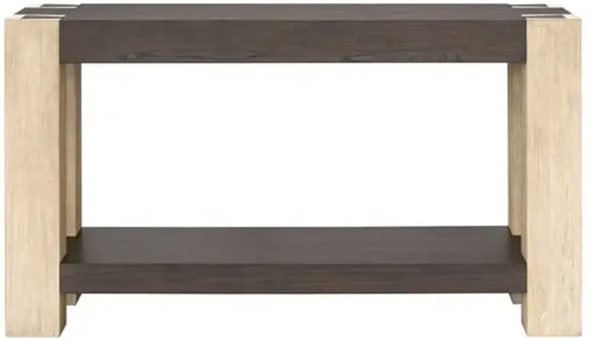 Hannah Console Table - Carbon Mindi/Blonde Acacia - Brown