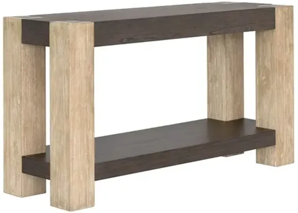 Hannah Console Table - Carbon Mindi/Blonde Acacia - Brown