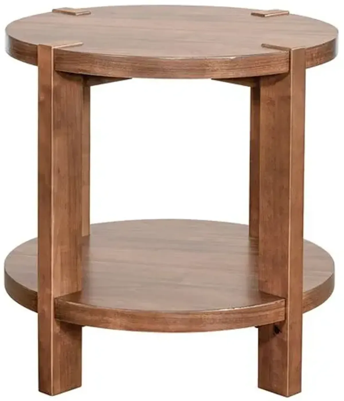 Nyomi Round End Table - Warm Walnut - Brown