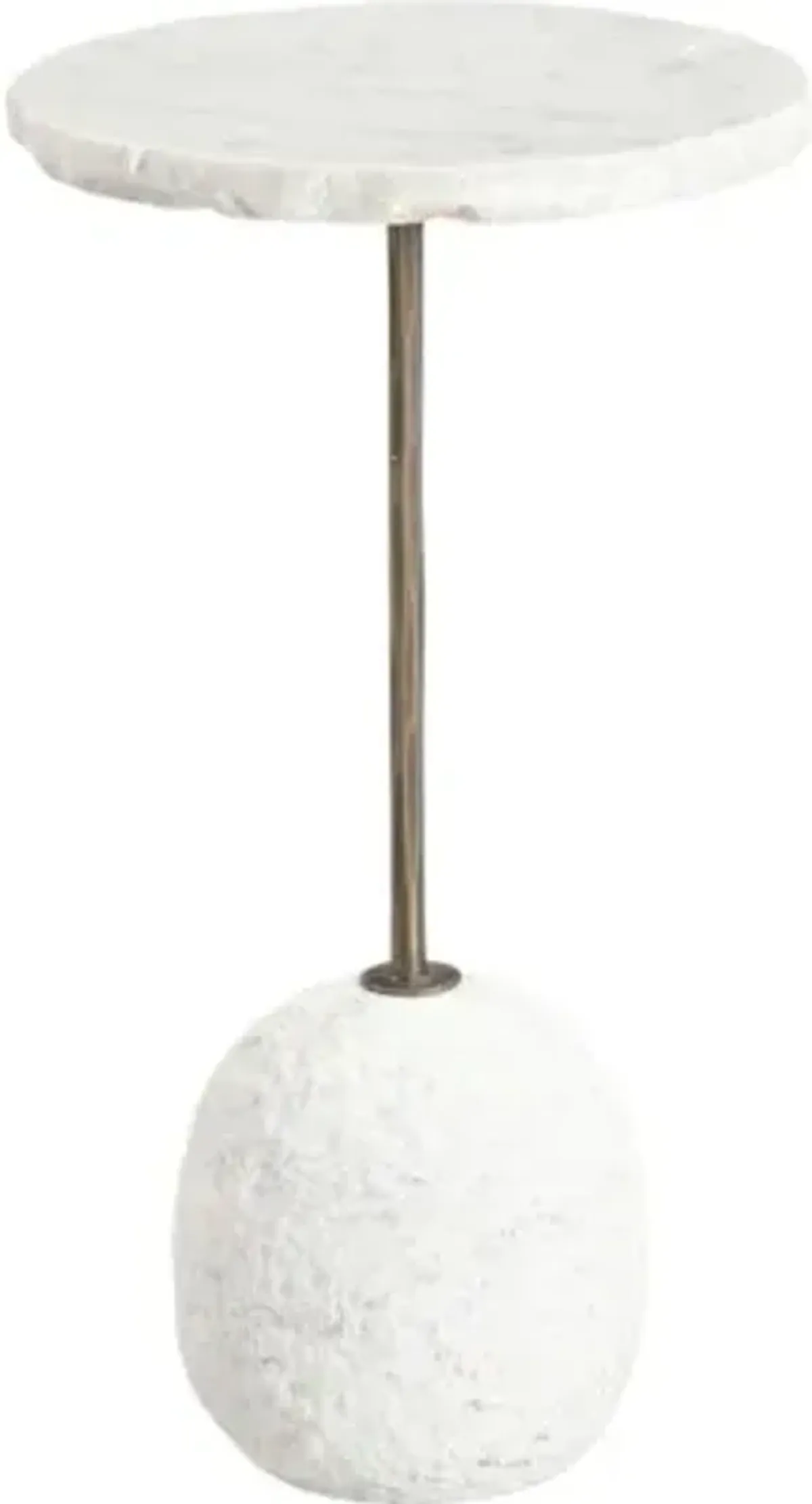 Albert Marble Accent Table - White - 24Hx13Wx13D in