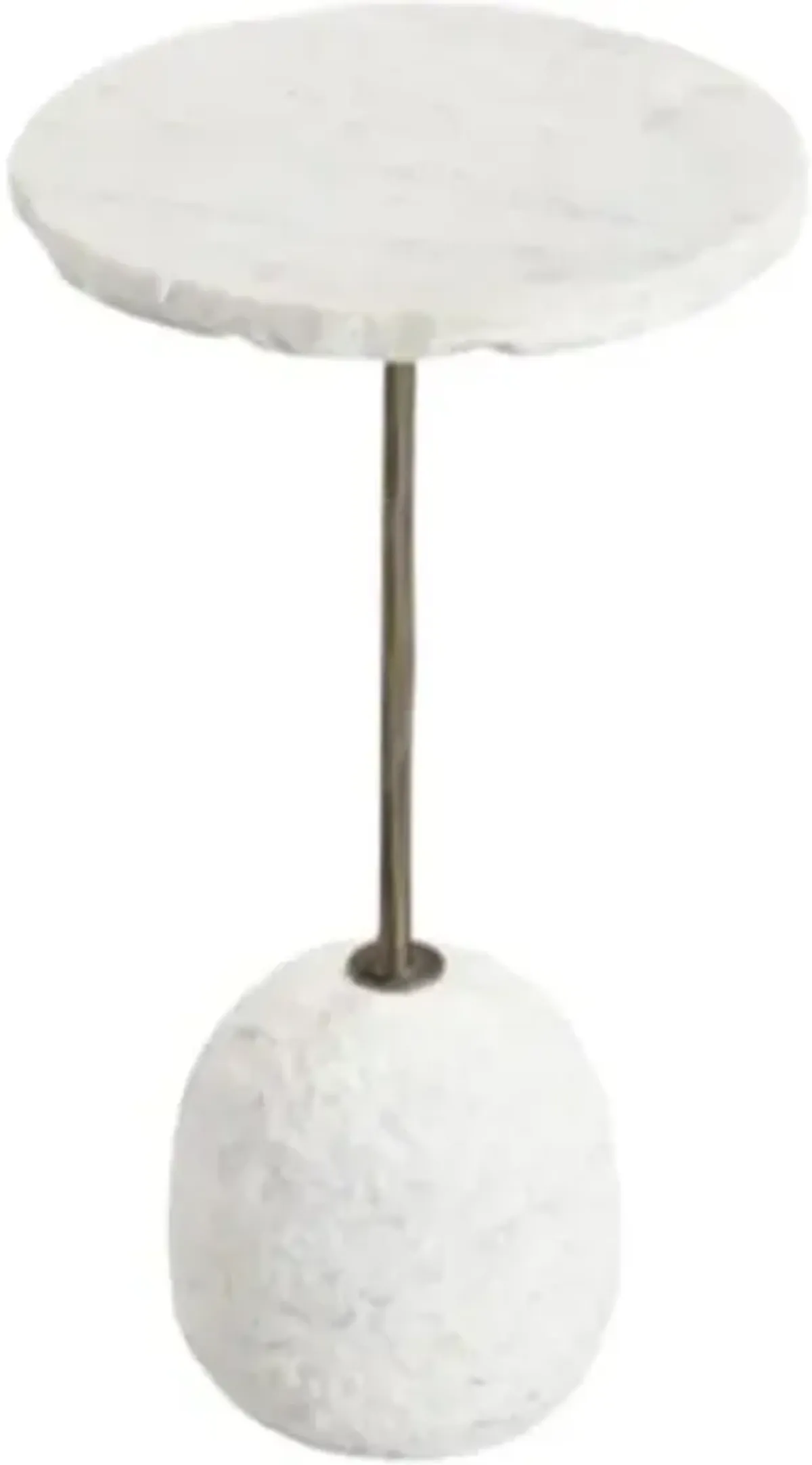 Albert Marble Accent Table - White - 24Hx13Wx13D in
