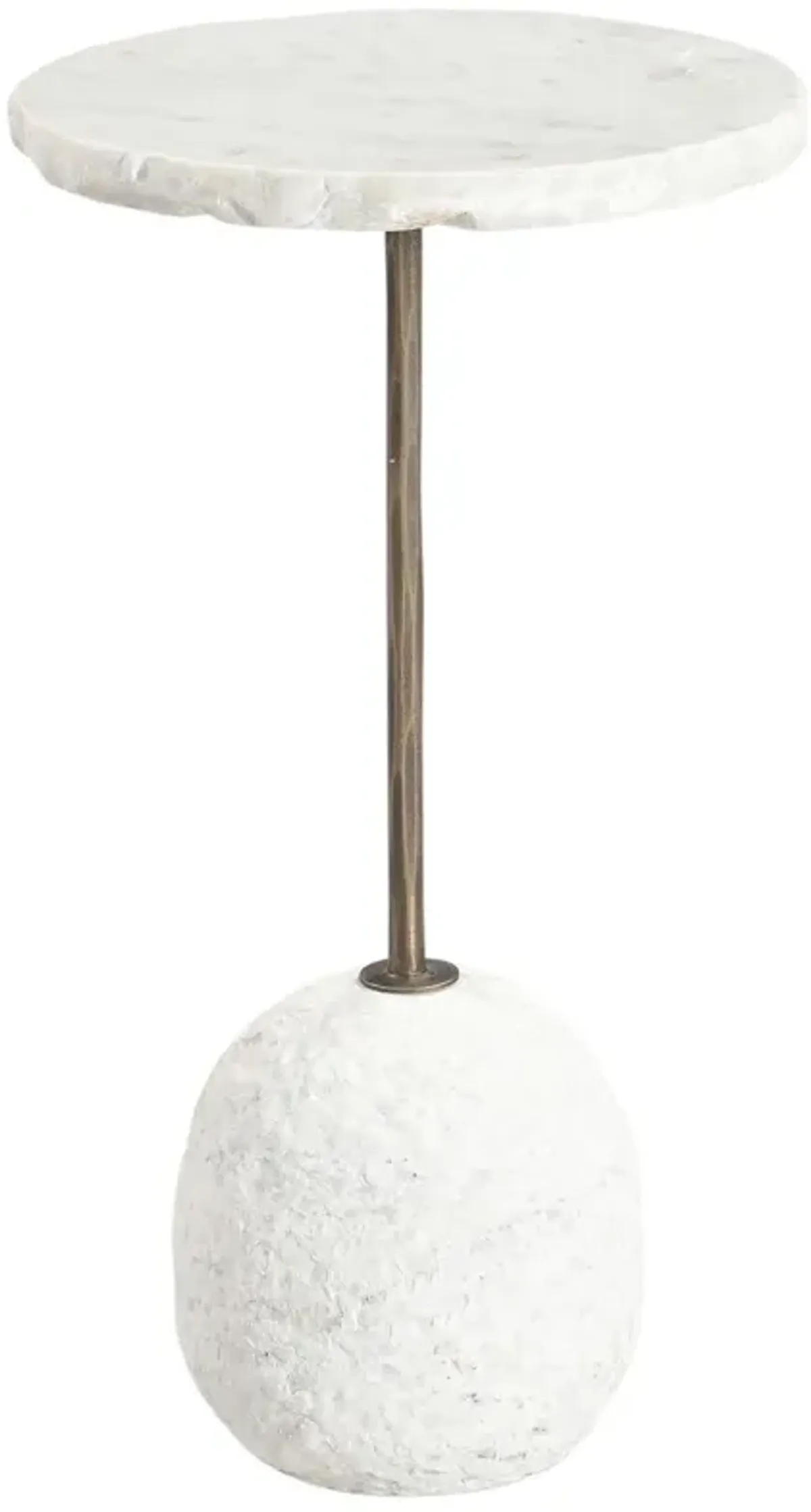 Albert Marble Accent Table, White