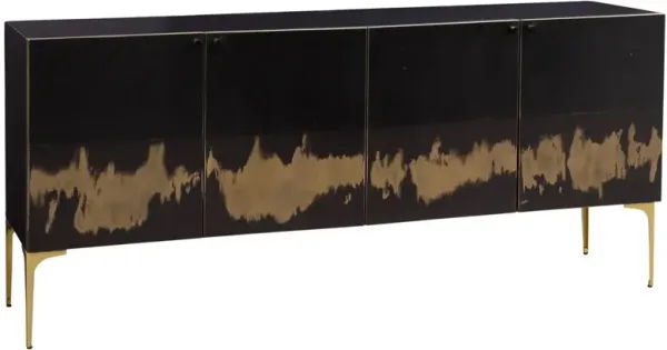 Lucy Iron Sideboard, Black/Brushed Gold