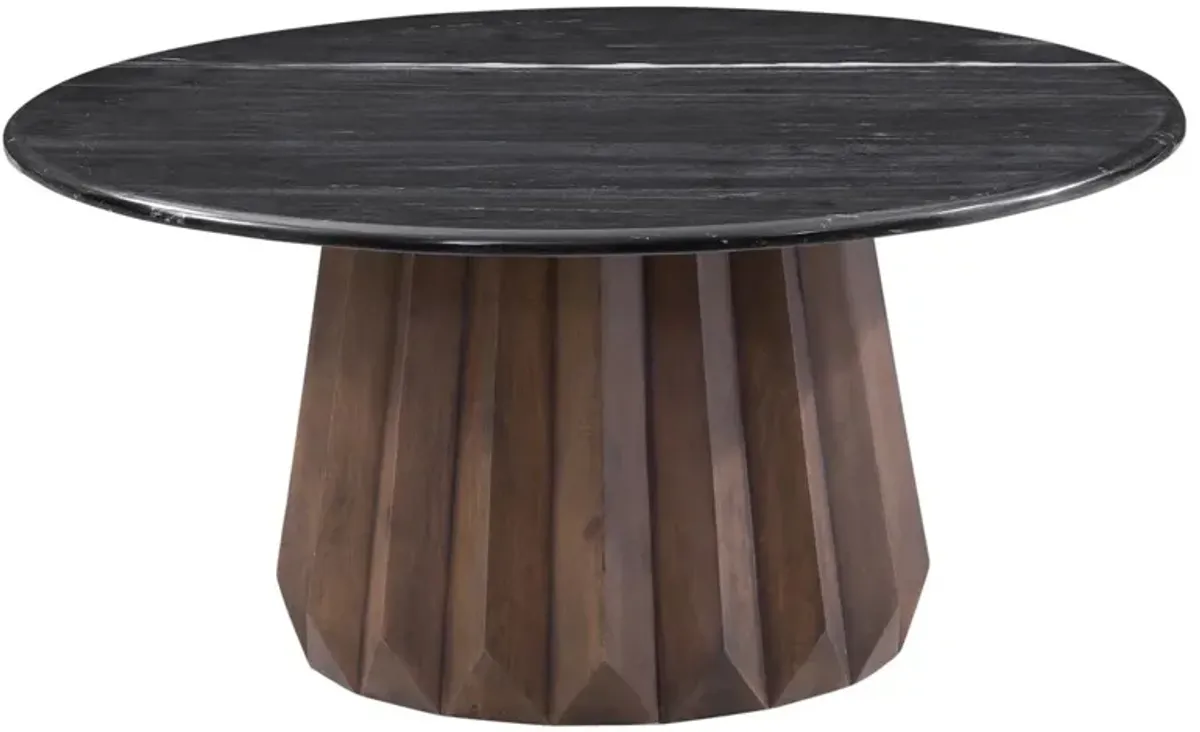 Lauren Marble Top Nesting Cocktail Table, Black/Brown