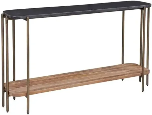 Alan Marble/Iron Console Table - Black/Mango - Brown