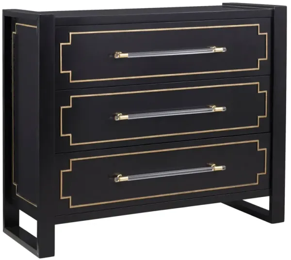 Brett 3-Drawer Hall Chest - Black/Gold