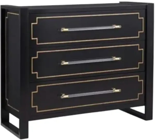 Brett 3-Drawer Hall Chest - Black/Gold
