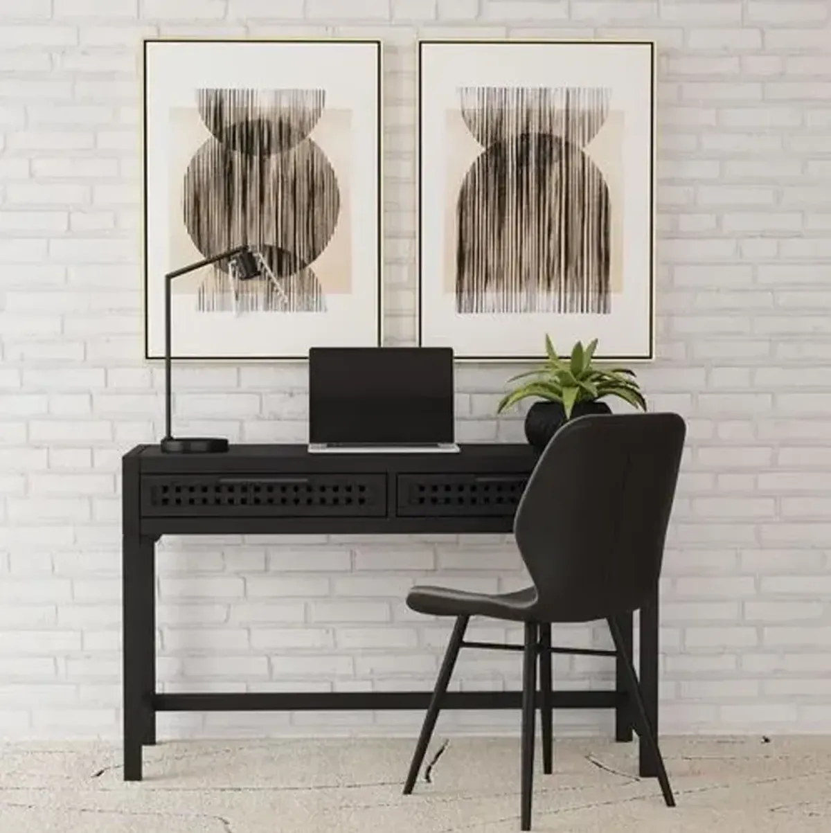 Lazuli 2-Drawer Desk - Black