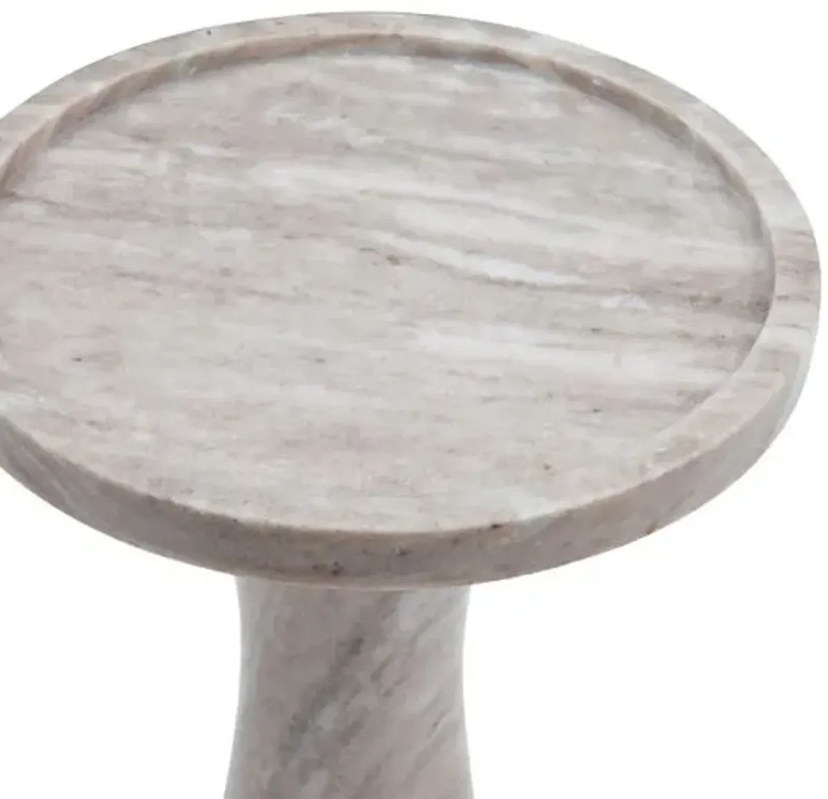 John Marble Accent Table - Beige - 22Hx14Wx14D in