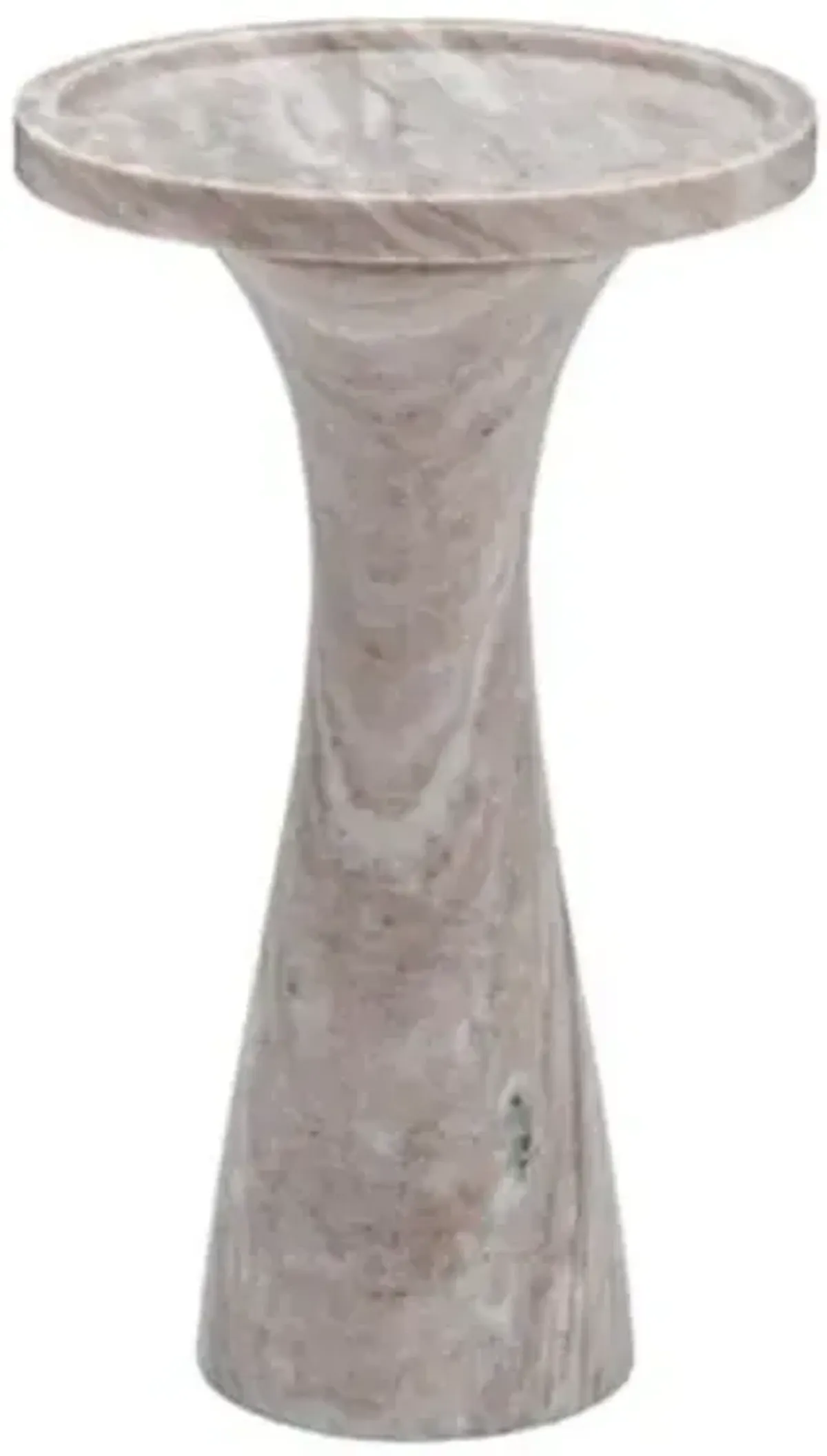 John Marble Accent Table - Beige - 22Hx14Wx14D in