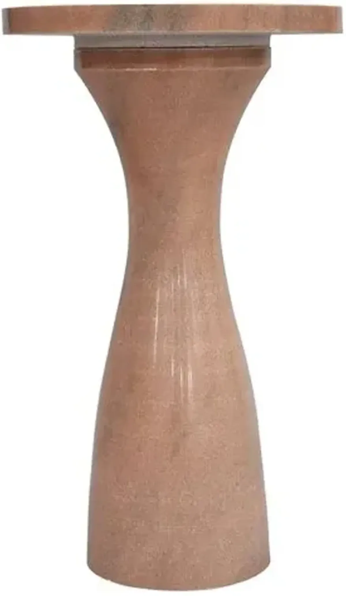 John Marble Accent Table - Brown - 22Hx14Wx14D in