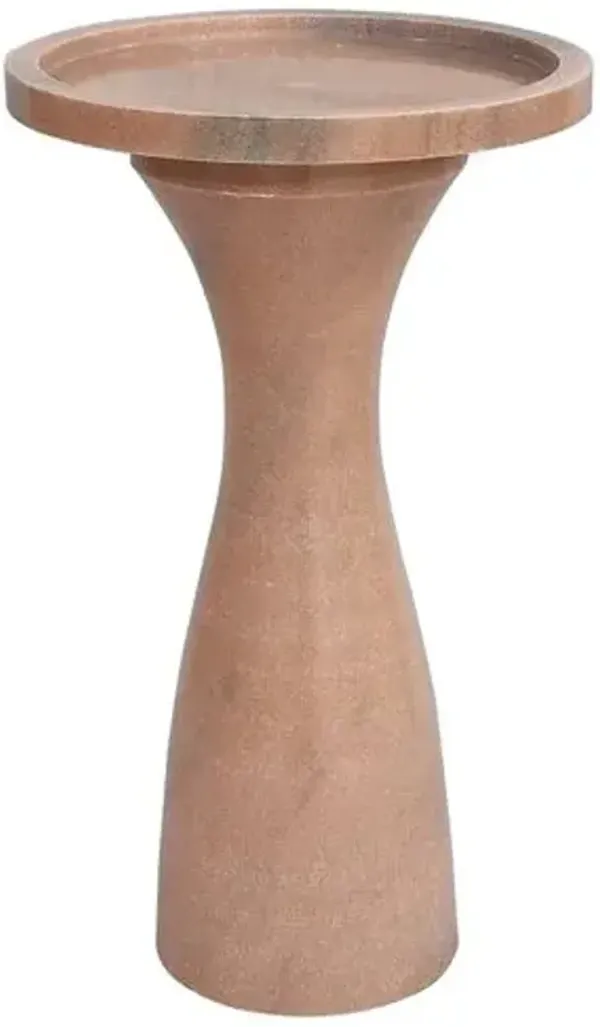 John Marble Accent Table - Brown - 22Hx14Wx14D in