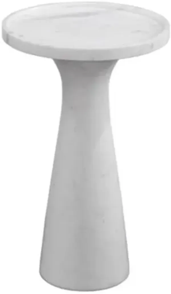 John Marble Accent Table - White - 22Hx14Wx14D in