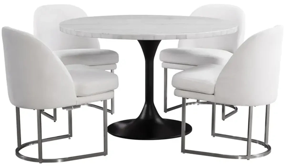 Amanda 48" Round Marble Top Dining Table
