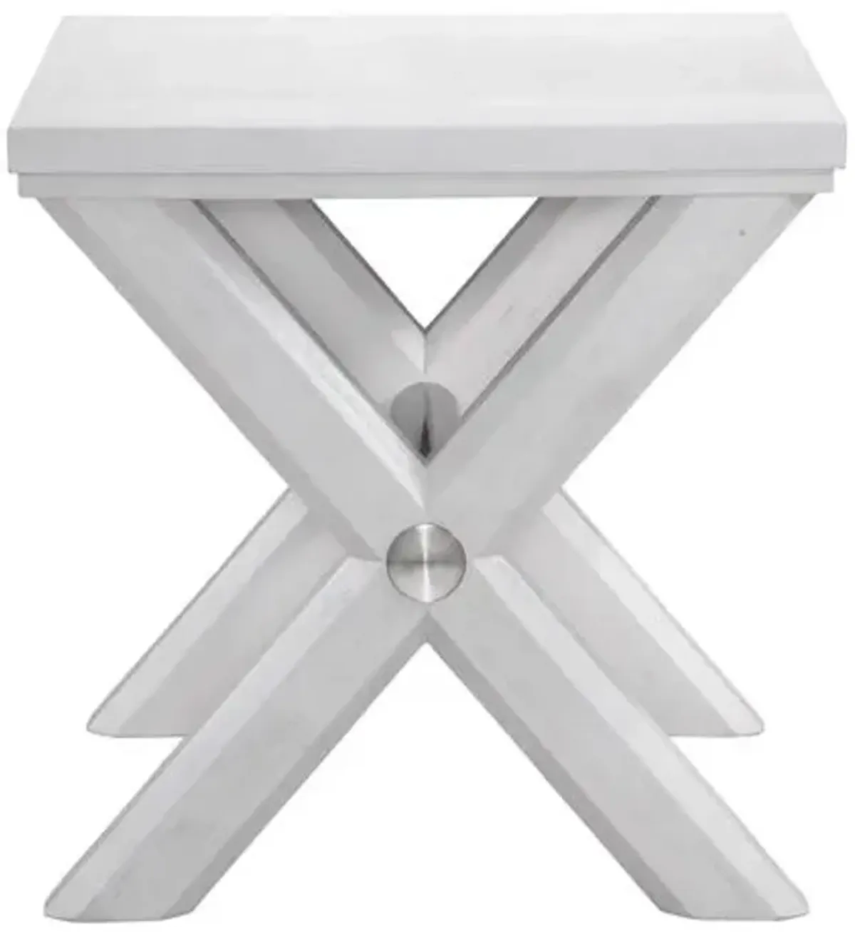 Cairo X-Base End Table - White