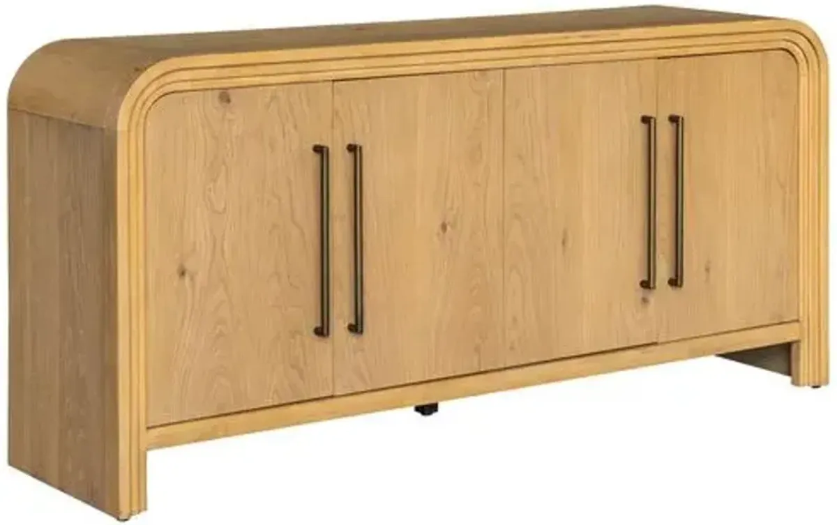Stephen 4-Door Sideboard - Natural Oak - Brown