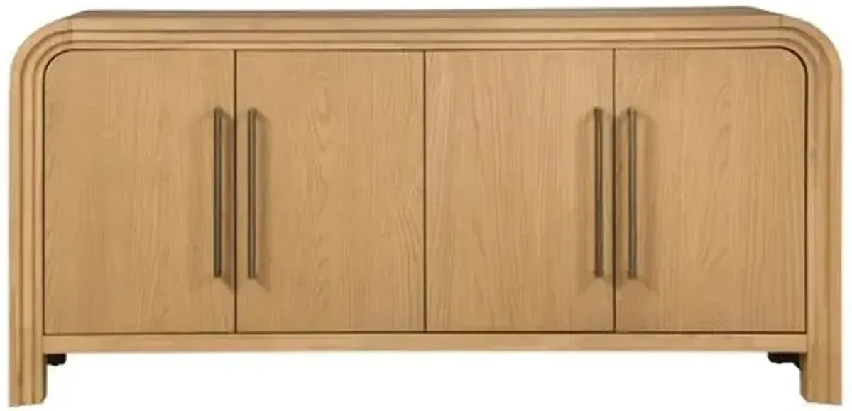 Stephen 4-Door Sideboard - Natural Oak - Brown