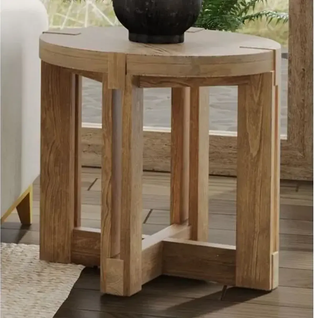 Ocean End Table - Natural Gray Mindi - Brown