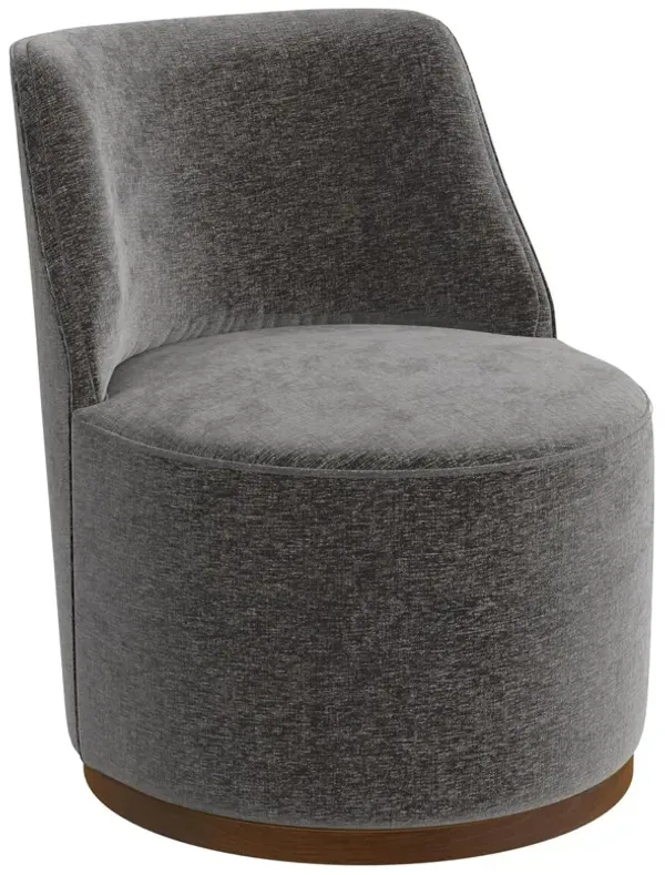 Robert Velvet Swivel Chair, Contessa Charcoal