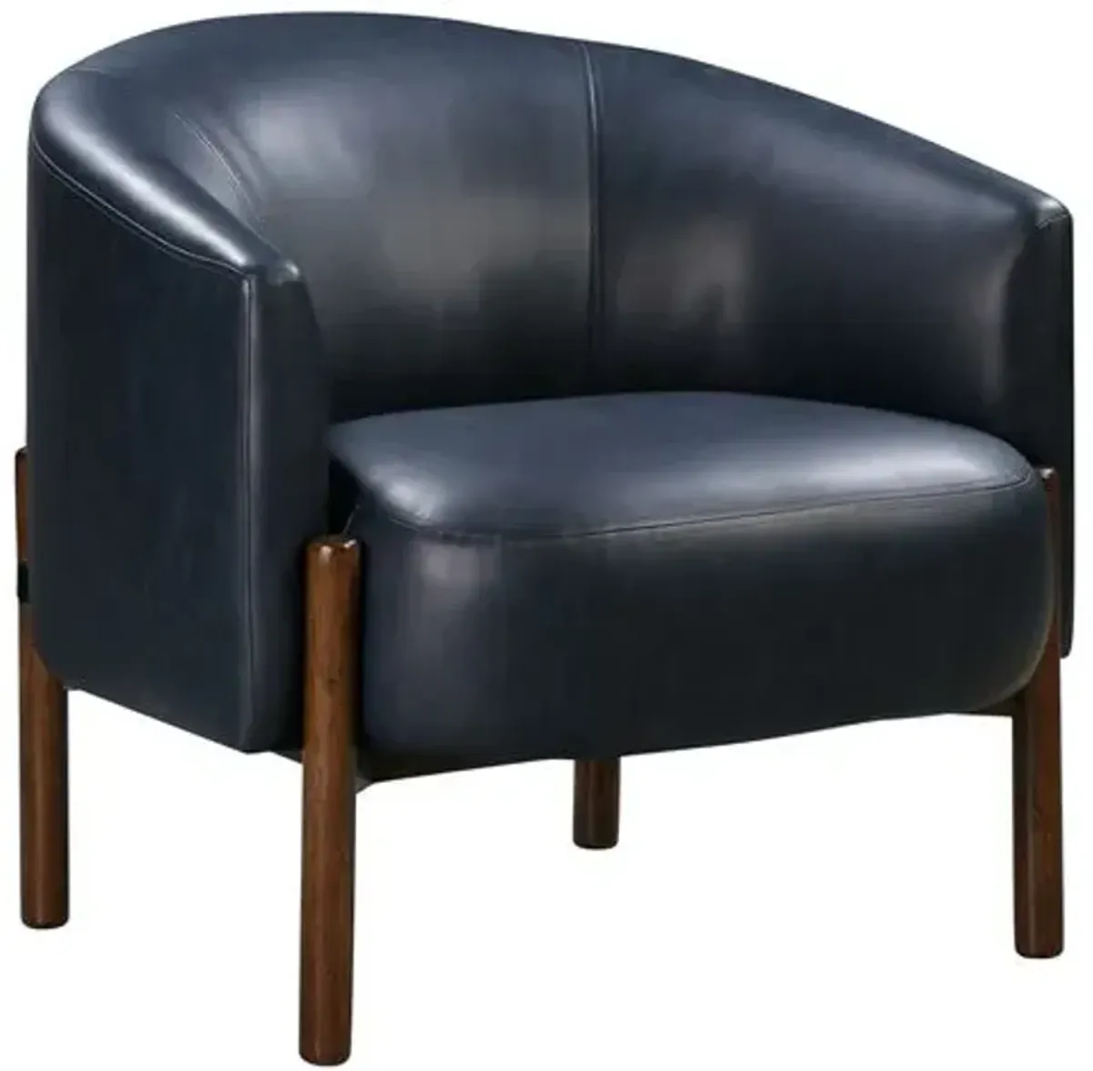 Jasmine Faux Leather Accent Chair - Navy - Blue, Comfortable, Durable