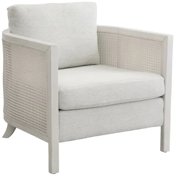 Marin Cane Accent Chair, Hampstead Oyster Linen/White Wash