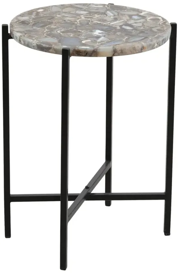 Steven Agate Accent Table, Black/Gray