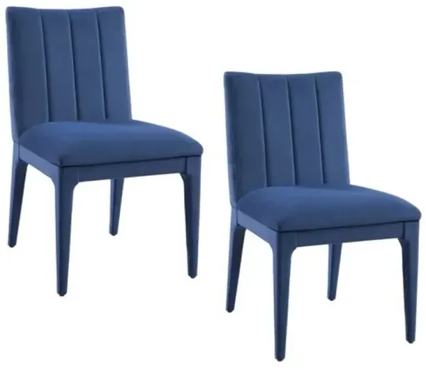 Set of 2 Tirzah Velvet Dining Chairs - Blue