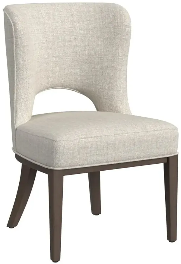 S/2 Oona Linen Dining Chairs, Clarkson's Sand/Chestnut Brown