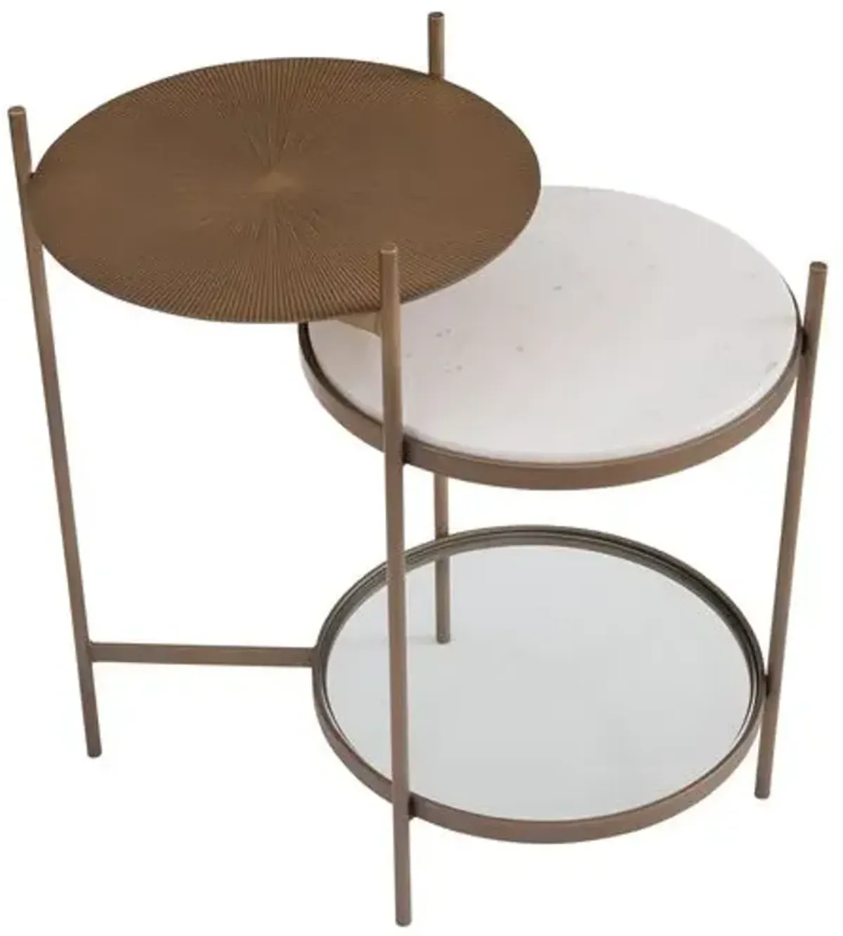 Claire Accent Table - Gold - 13Lx24Hx22Wx13D in