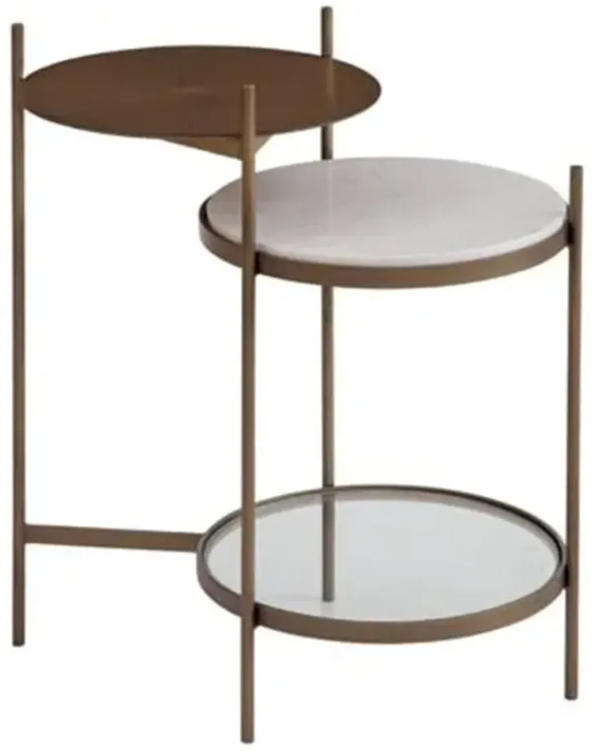 Claire Accent Table - Gold - 13Lx24Hx22Wx13D in