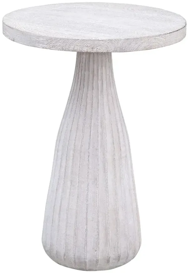 Andrew Fluted Accent Table, White Wash