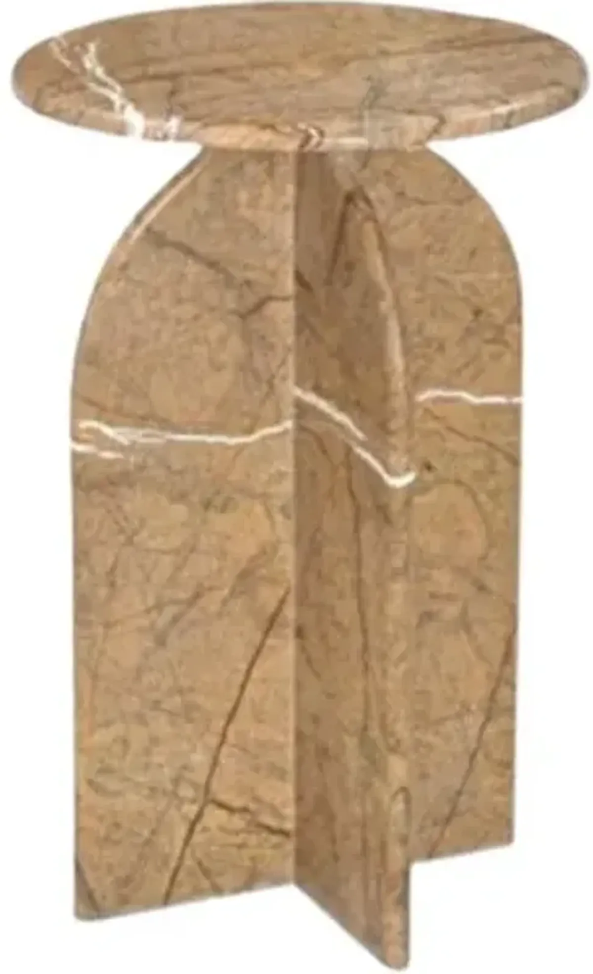 Aaron Marble Accent Table - Brown - 24Hx16Wx16D in