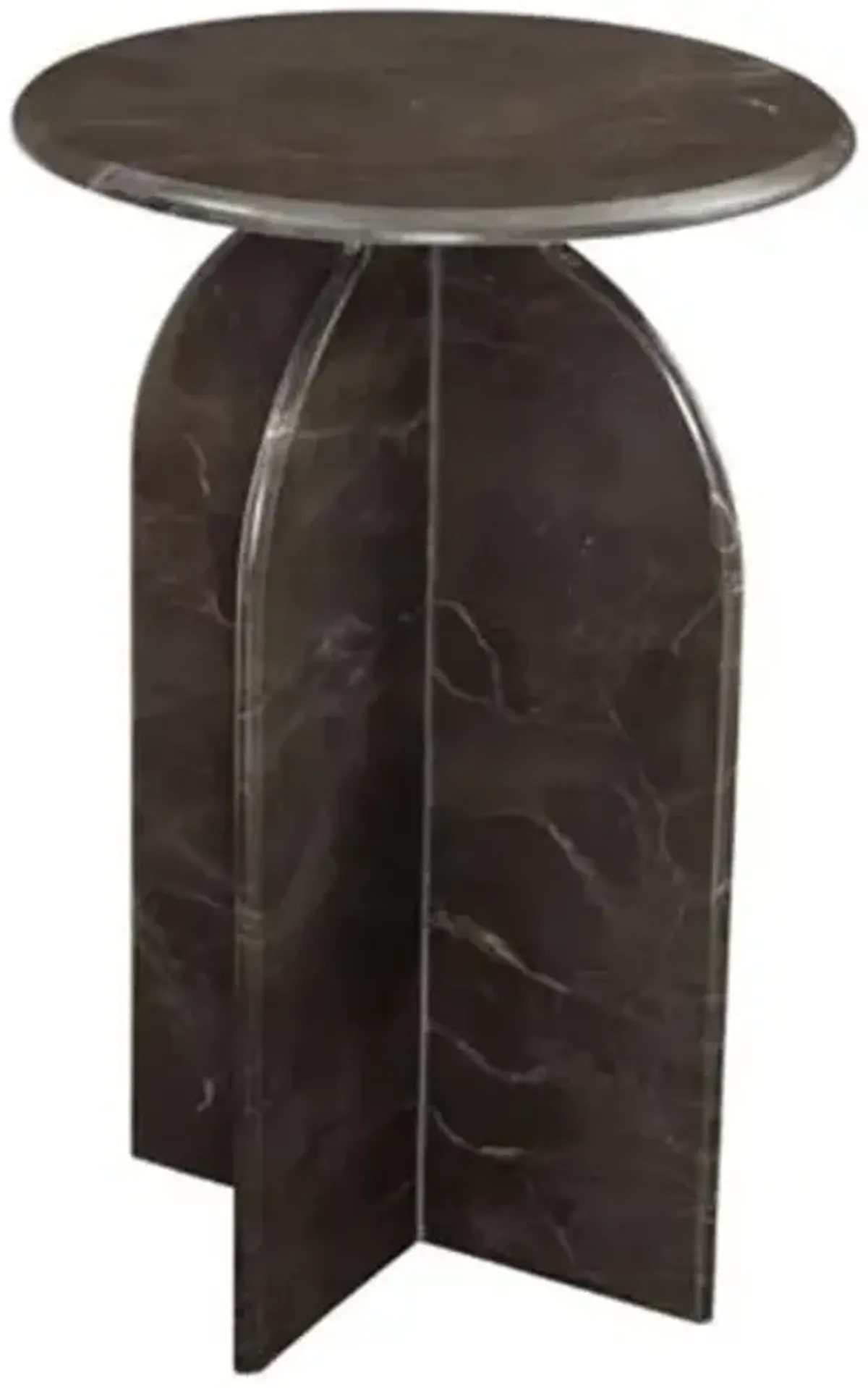 Aaron Marble Accent Table - Brown - 24Hx16Wx16D in