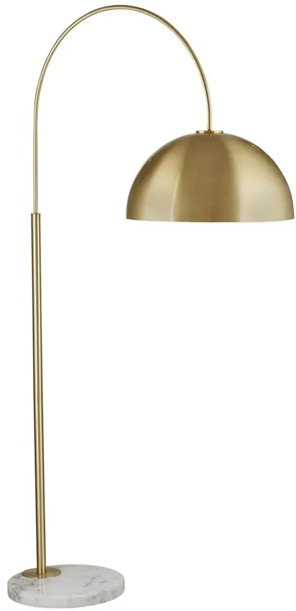 Samuel Marble Floor Lamp - White/Brass
