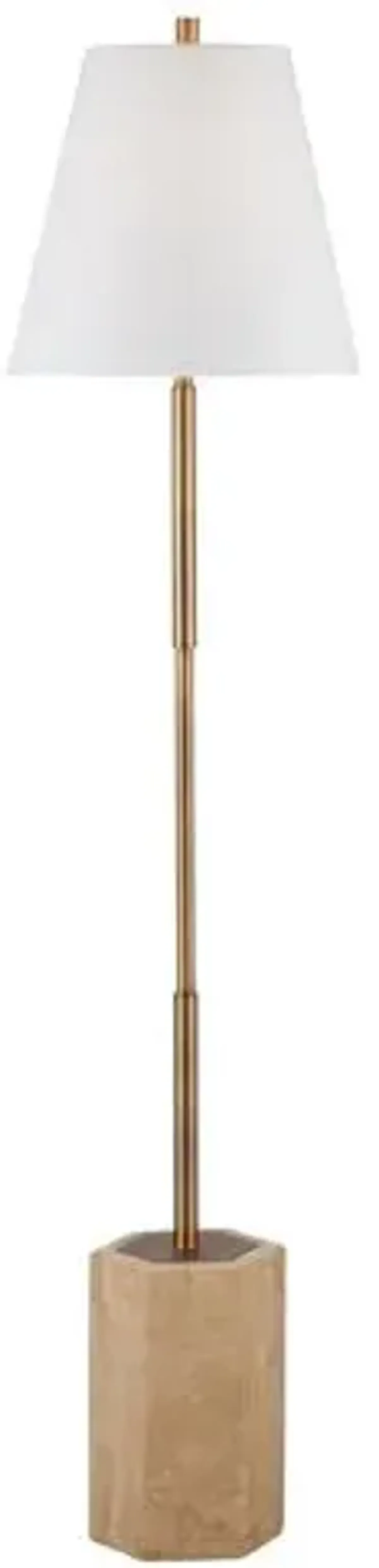 Matisse Travertine Floor Lamp - Brass/Natural