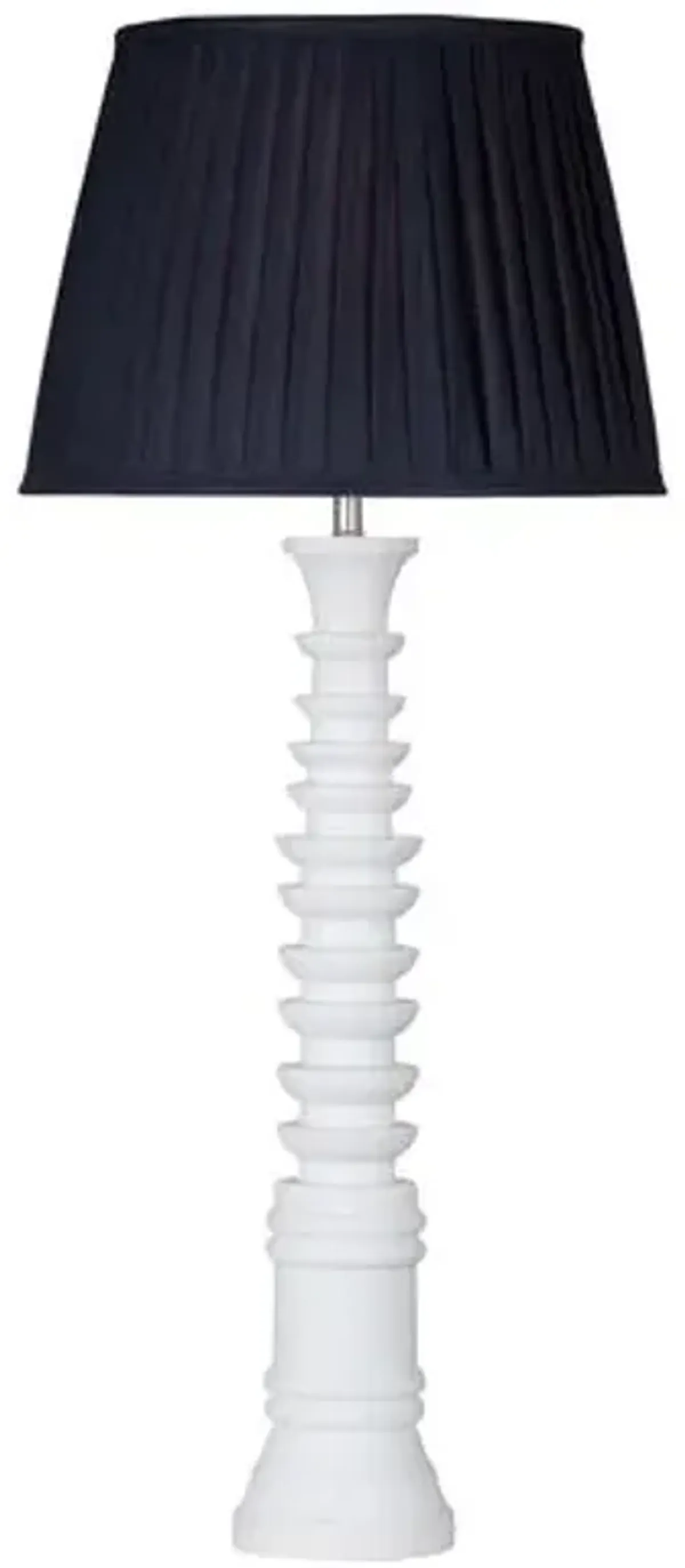 Allison Table Lamp - White/Navy Shade