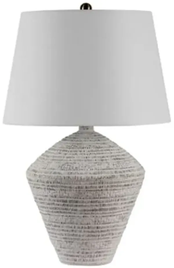 Angelina Concrete Table Lamp - Textured White