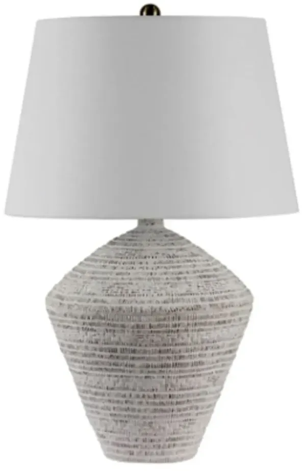 Angelina Concrete Table Lamp - Textured White