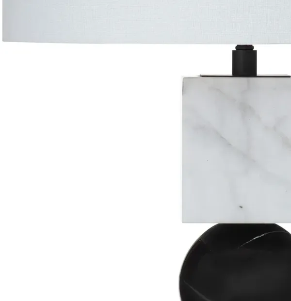 Arianna Marble Table Lamp - Black/White