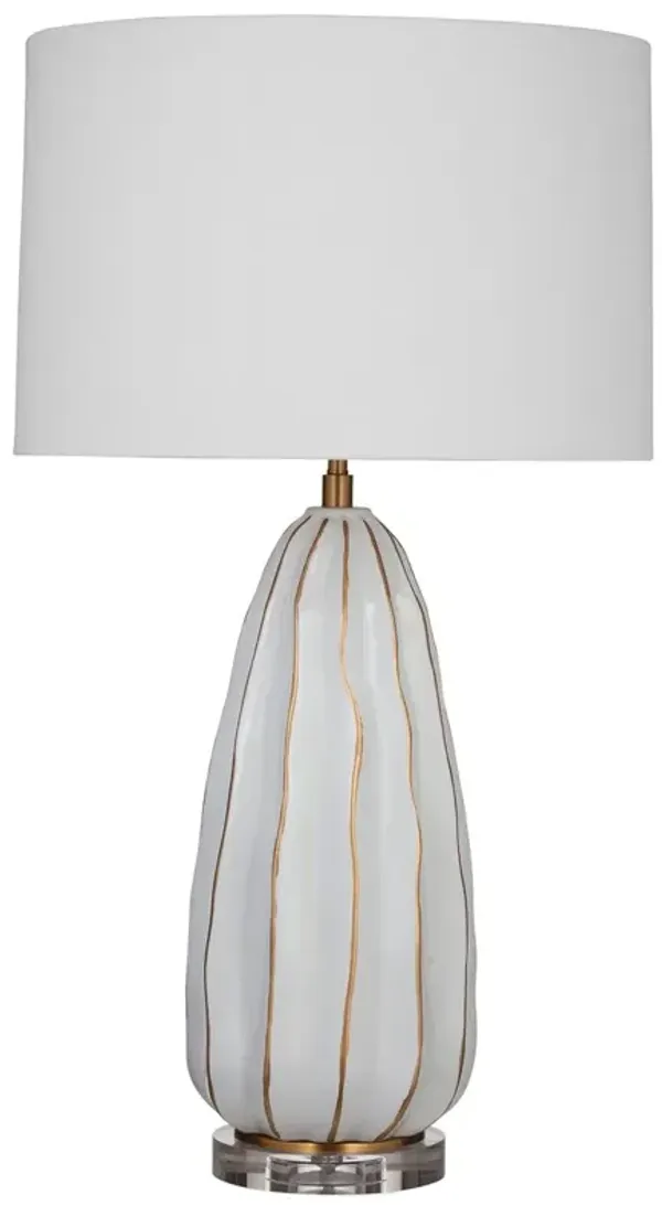 Leah Table Lamp - White/Gold