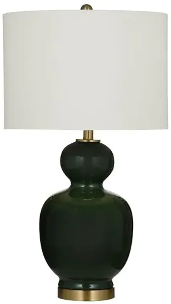 Rose Ceramic Table Lamp - Green