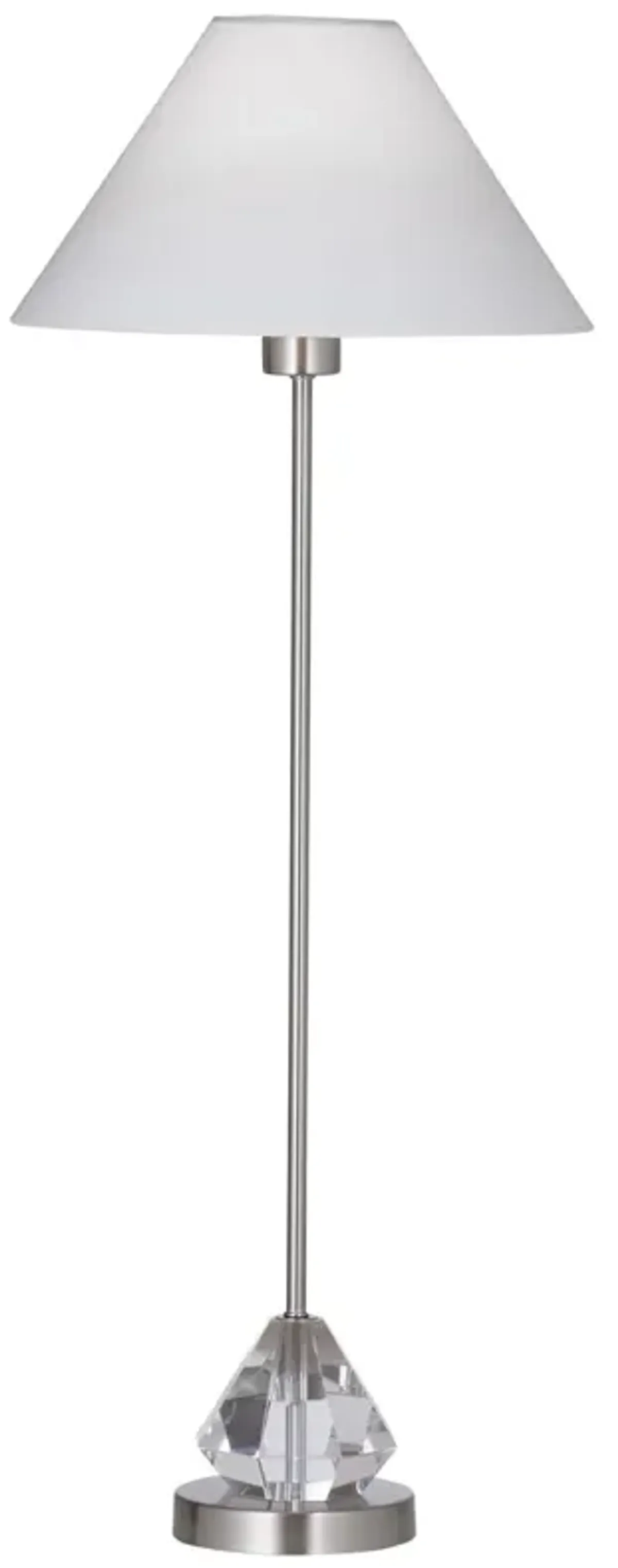 Val Crystal Table Lamp - Brushed Steel - Silver