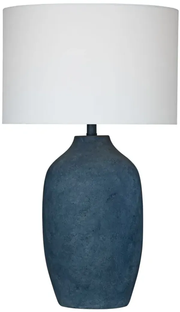 Skyla Cement Table Lamp - Matte Blue
