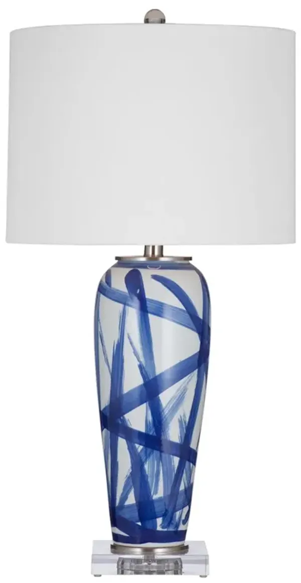 Bo Ceramic Table Lamp - Blue/White